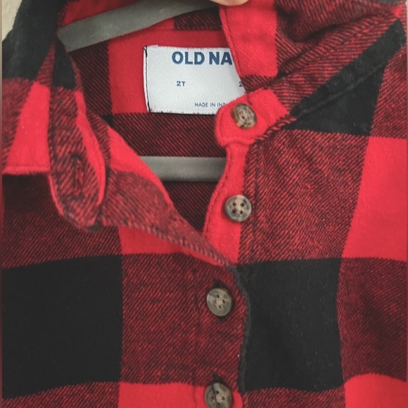 Old Navy Red Buffalo Check/Flannel Shirt Dress - Picture 4 of 4